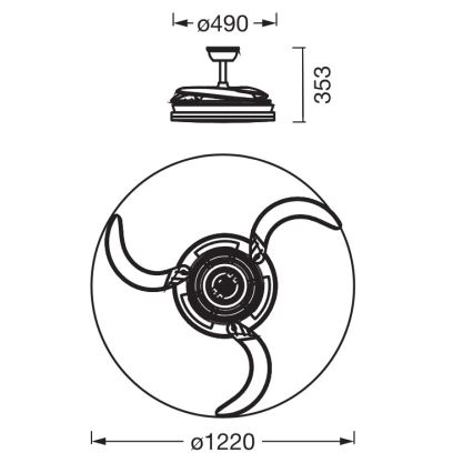 Osram - LED RGB stmievateľné stropné svietidlo s ventilátorom CIERZO LED/35W/230V 3000-6500K + diaľkové ovládanie