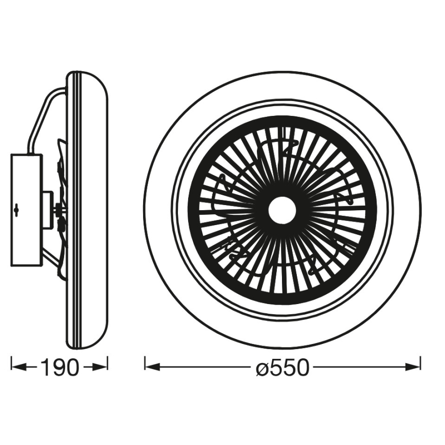 Osram - LED stmievateľné stropné svietidlo s ventilátorom SMART+ LED/75W/230V 3000-6500K Wi-Fi + diaľkové ovládanie