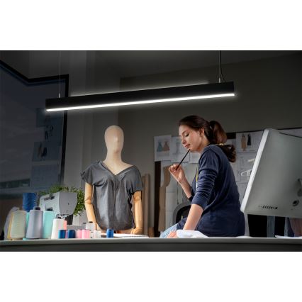 Osram - LED stmievateľný luster na lanku OFFICE LINE LED/42W/230V 4000K 112,6 cm čierny