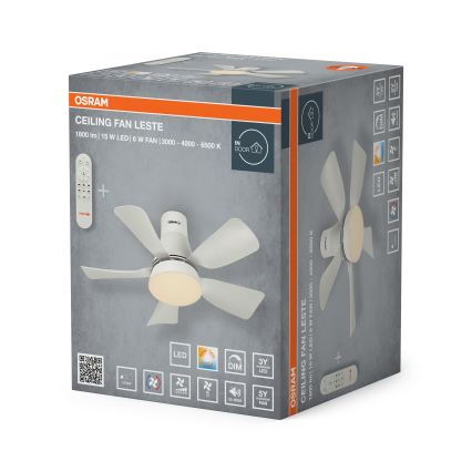 Osram - LED Stmievateľný stropný ventilátor LESTE LED/15W/230V 3000/4000/6500K + diaľkové ovládanie