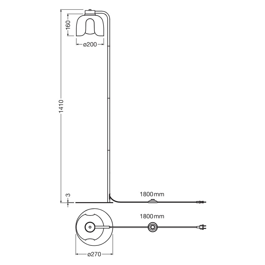 Osram - Stojacia lampa DECOR COROLLE 1xE27/15W/230V červená