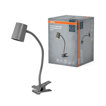 Osram - Stolná lampa s klipom DESK LINE 1xGU10/9W/230V sivá