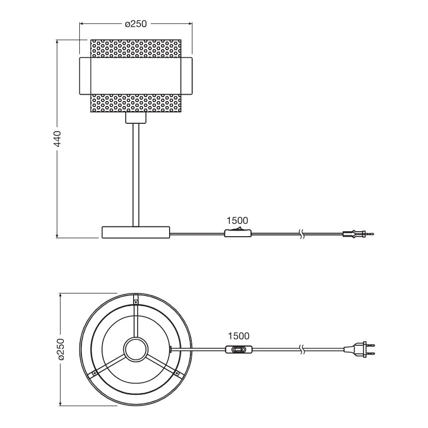 Osram - Stolová lampa DECOR HORNET 1xE27/10W/230V čierna/zlatá