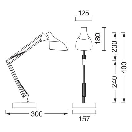 Osram - Stolová lampa DESK LINE 1xE27/11W/230V čierna