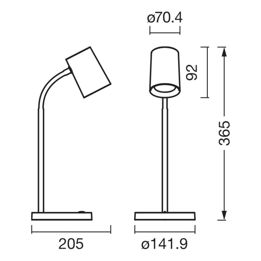 Osram - Stolová lampa DESK LINE 1xGU10/9W/230V čierna