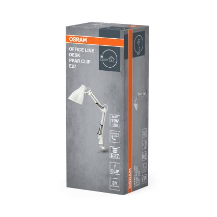 Osram - Stolová lampa s klipom DESK LINE 1xE27/11W/230V biela