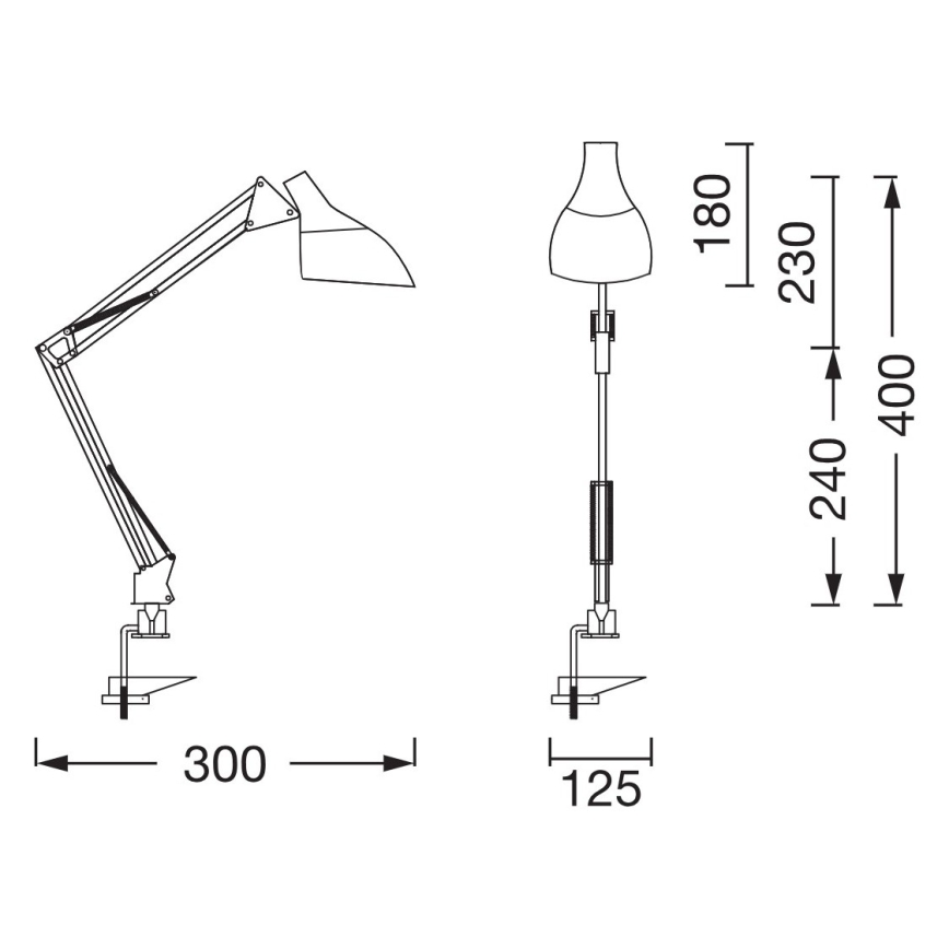 Osram - Stolová lampa s klipom DESK LINE 1xE27/11W/230V biela