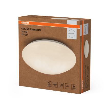 Osram - Stropné svietidlo CEILING ESSENTIAL 2xE27/25W/230V Ø 35 cm, biela