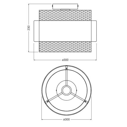 Osram - Stropné svietidlo DECOR HORNET 1xE27/10W/230V pr. 30 cm čierna/zlatá