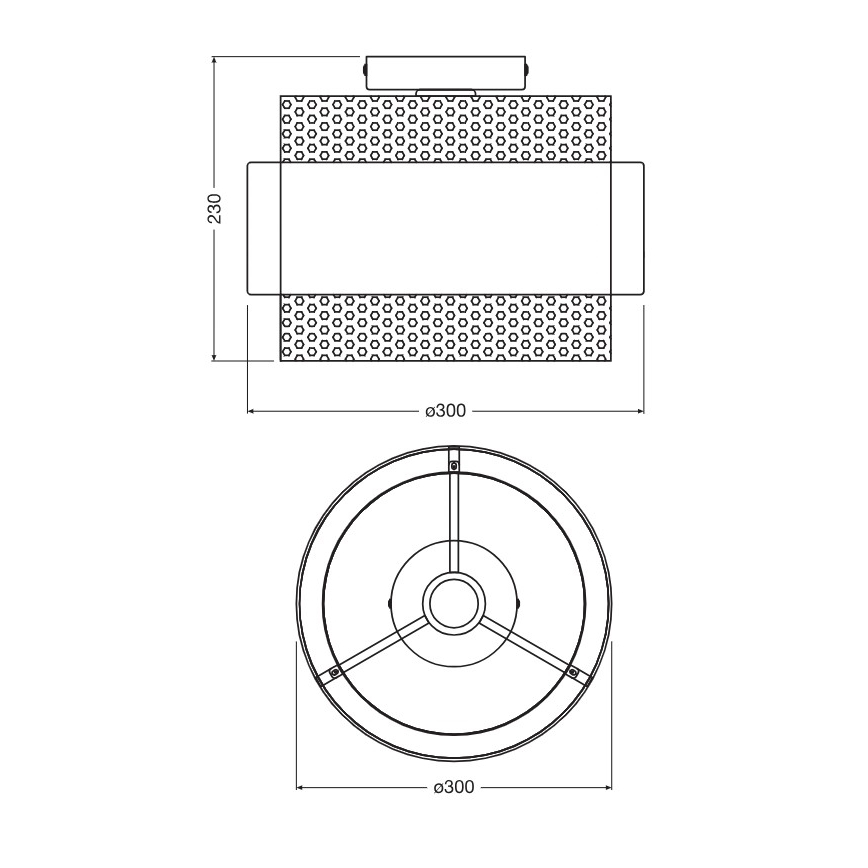Osram - Stropné svietidlo DECOR HORNET 1xE27/10W/230V pr. 30 cm čierna/zlatá