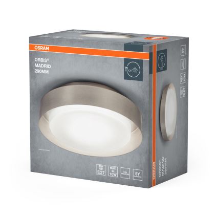 Osram - Stropné svietidlo ORBIS MADRID 2xE27/10W/230V pr. 29 cm matný chróm