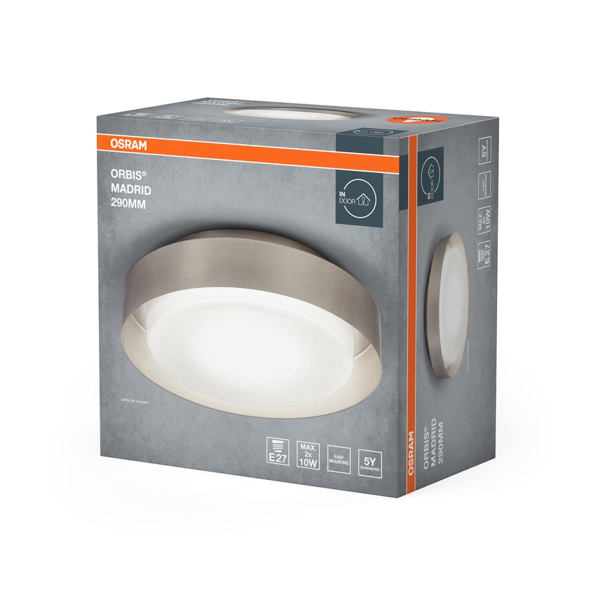 Osram - Stropné svietidlo ORBIS MADRID 2xE27/10W/230V pr. 29 cm matný chróm
