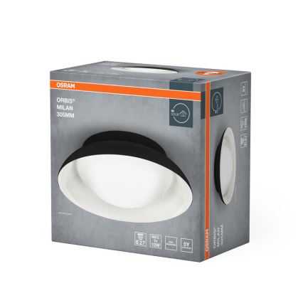 Osram - Stropné svietidlo ORBIS MILAN 2xE27/10W/230V priemer 30,5 cm čierne