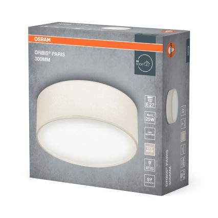 Osram - Stropné svietidlo ORBIS PARIS 1xE27/25W/230V pr. 30 cm krémové