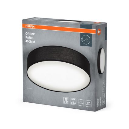 Osram - Stropné svietidlo ORBIS PARIS 2xE27/25W/230V pr. 40 cm čierna