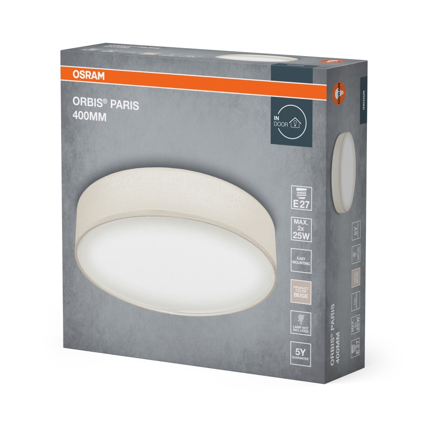 Osram - Stropné svietidlo ORBIS PARIS 2xE27/25W/230V, priemer 40 cm, krémové