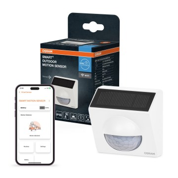 Osram - Vonkajší solárny senzor pohybu SMART+ 3,7V biely IP65 Wi-Fi 800 mAh
