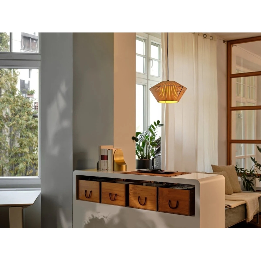 Osram - Zavesený luster na lanku DECOR STRIPES 1xE27/10W/230V, priemer 30,5 cm, béžový