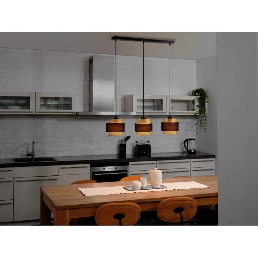 Osram - Závesné svietidlo DECOR HORNET na lanku 3xE27/10W/230V čierna/zlatá