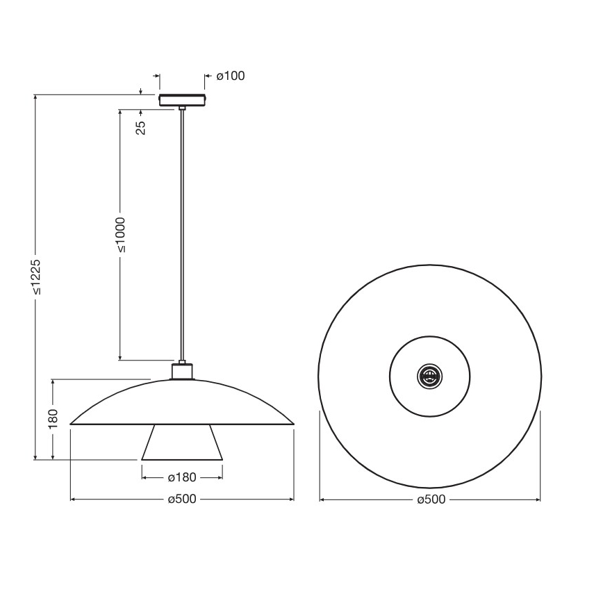 Osram - Závesné svietidlo na lanku DECOR FLYING MUSHROOM 1xE27/25W/230V pr. 50 cm modré