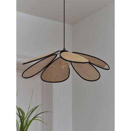 Osram - závesné svietidlo na lanku DECOR RATTAN 1xE27/15W/230V pr. 69 cm béžová/čierna