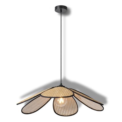 Osram - závesné svietidlo na lanku DECOR RATTAN 1xE27/15W/230V pr. 69 cm béžová/čierna