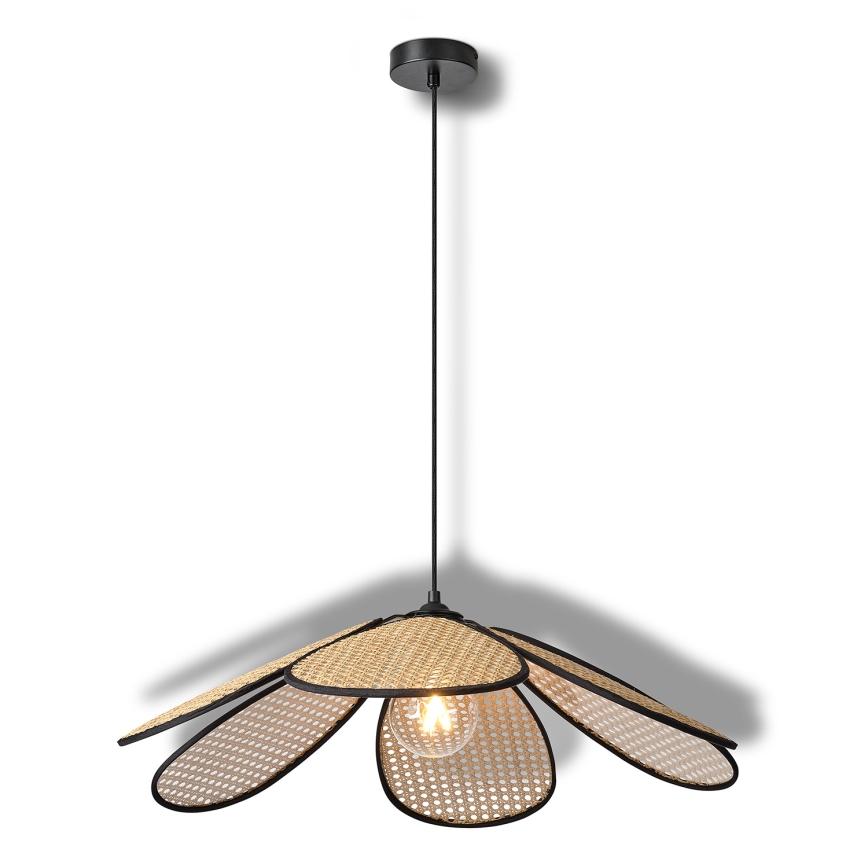 Osram - závesné svietidlo na lanku DECOR RATTAN 1xE27/15W/230V pr. 69 cm béžová/čierna