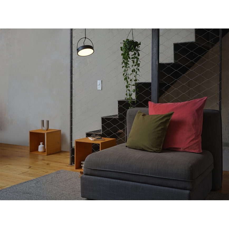 Osram - Závesný LED luster na lanku DECOR PUCK LED/12W/230V čierny