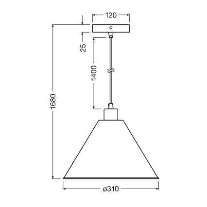 Osram - Závesný luster na lane PULP 1xE27/9W/230V priemer 31 cm