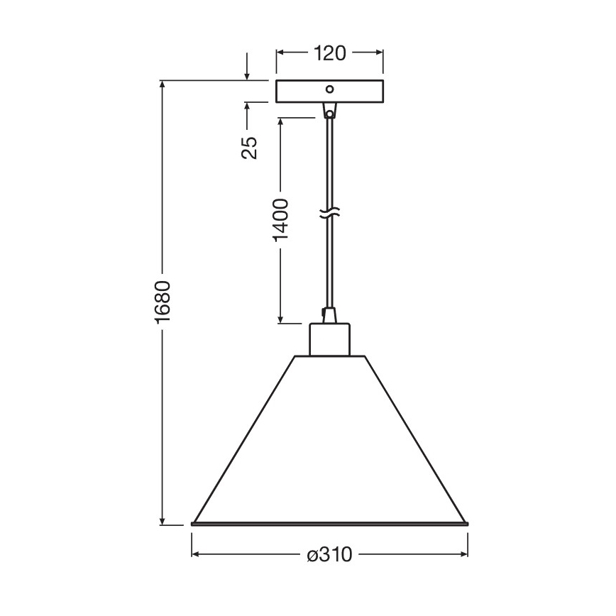 Osram - Závesný luster na lane PULP 1xE27/9W/230V priemer 31 cm