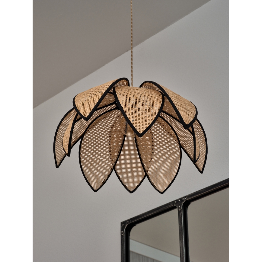 Osram - Závesný luster na lanku DECOR RATTAN 1xE27/15W/230V pr. 48 cm béžová/čierna