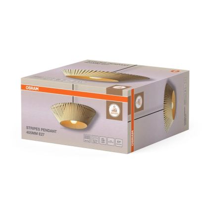 Osram - Závesný luster na lanku DECOR STRIPES 1xE27/10W/230V pr. 40,5 cm béžový