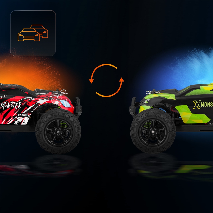 Overmax - RC auto na diaľkové ovládanie 2v1 X-MONSTER 3.5 1700 mAh čierna/červená/zelená