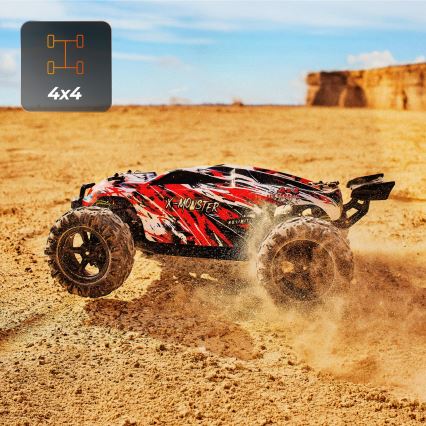 Overmax - RC auto na diaľkové ovládanie 2v1 X-MONSTER 3.5 1700 mAh čierna/červená/zelená