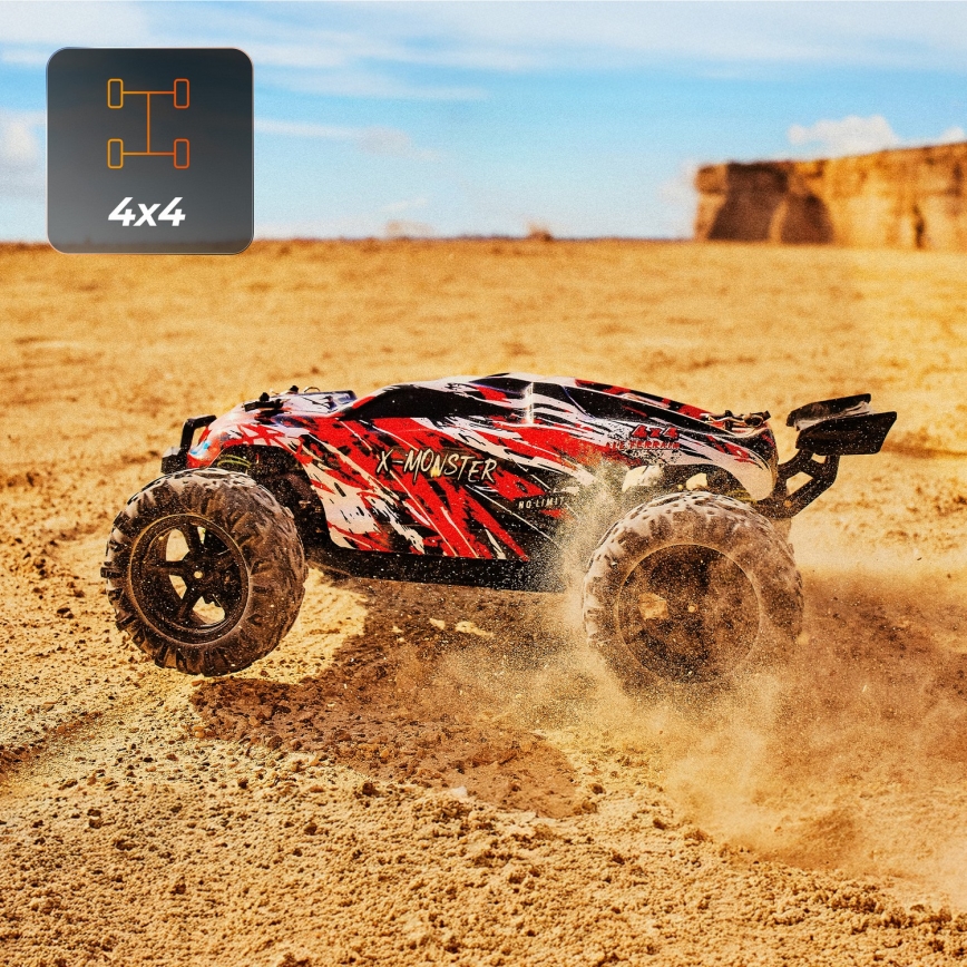 Overmax - RC auto na diaľkové ovládanie 2v1 X-MONSTER 3.5 1700 mAh čierna/červená/zelená