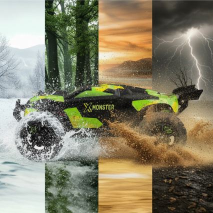 Overmax - RC auto na diaľkové ovládanie 2v1 X-MONSTER 3.5 1700 mAh čierna/červená/zelená