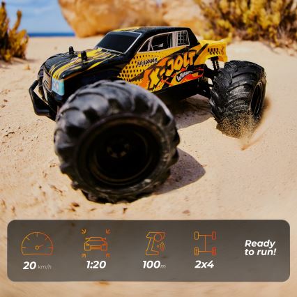 Overmax - RC auto s diaľkovým ovládaním X-JOLT 1000 mAh čierna/žltá