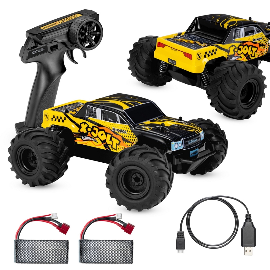 Overmax - RC auto s diaľkovým ovládaním X-JOLT 1000 mAh čierna/žltá