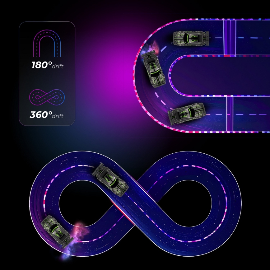 Overmax - RC driftové auto na diaľkové ovládanie X-OVERSLIDE 1000 mAh čierna/zelená/modrá/červená