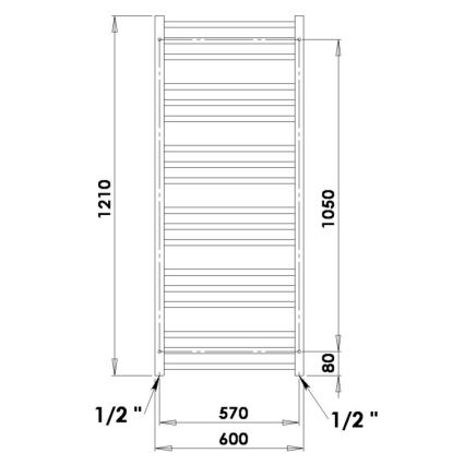 P.M.H. AV4B - Kúpeľňový rebríkový radiátor AVENTO 567W 121 cm čierna