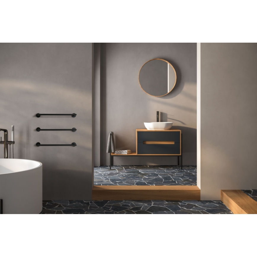 P.M.H. IN1B-R - Elektrický sušiak na uteráky INGA 17W/230V 85,9 cm IP44 pravý/čierny