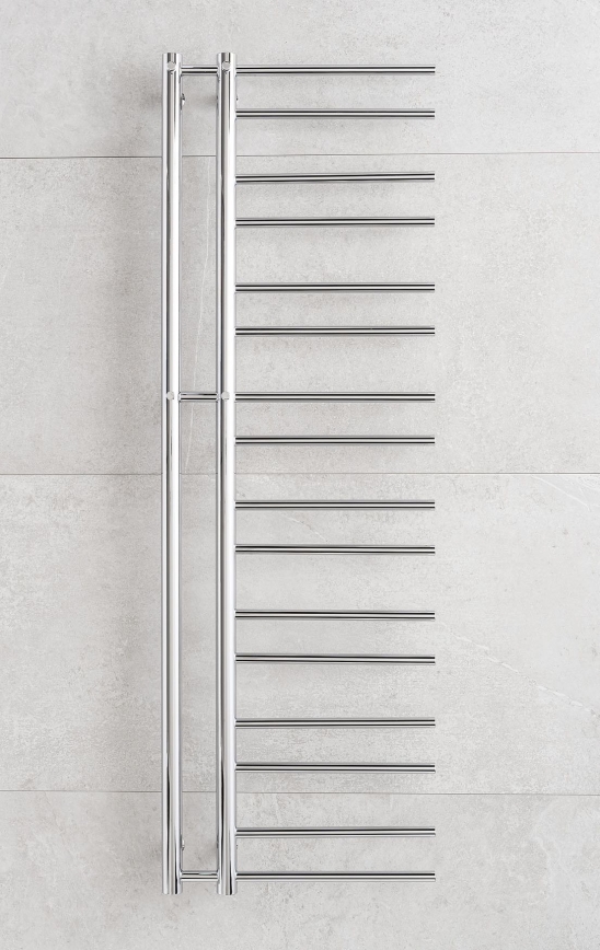 P.M.H. T2C - Kúpeľňový rebríkový radiátor THEIA 352W 154 cm, pravé prevedenie, lesklý chróm