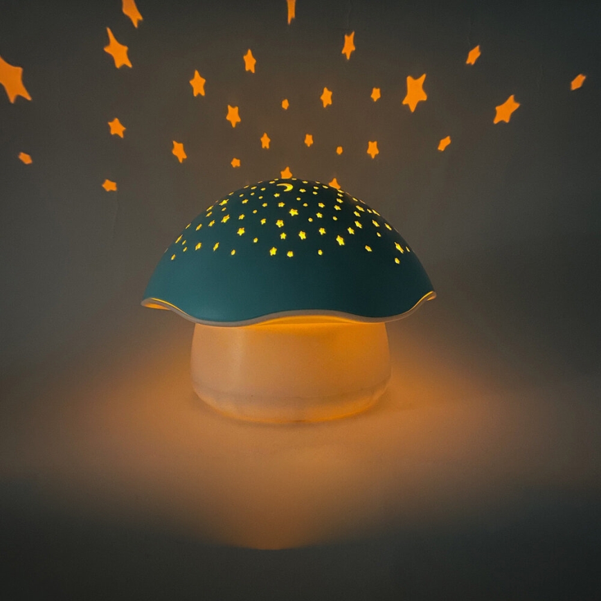 PABOBO - Projektor s melódiou STAR MUSHROOM 3xAA modrá