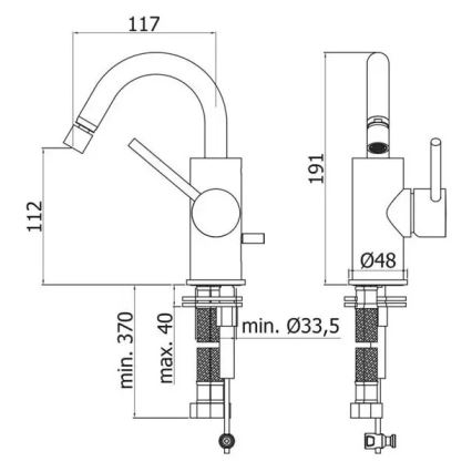 Paffoni - Bidetová batéria LIGHT čierna
