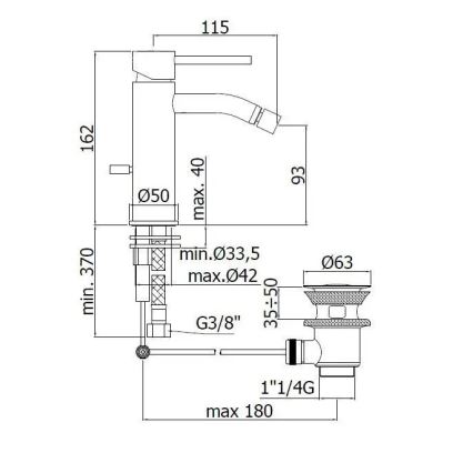 Paffoni - Bidetová batéria LIGHT lesklý chróm