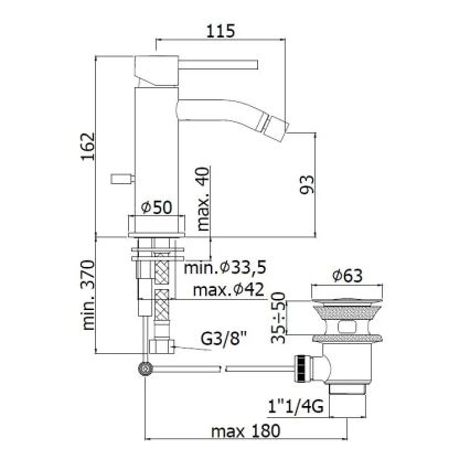 Paffoni - Bidetová batéria + odtok LIGHT kartáčované zlato