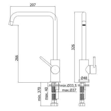 Paffoni - Drezová batéria LIGHT 32,6 cm lesklý chróm