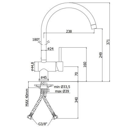 Paffoni - Drezová batéria LIGHT čierna