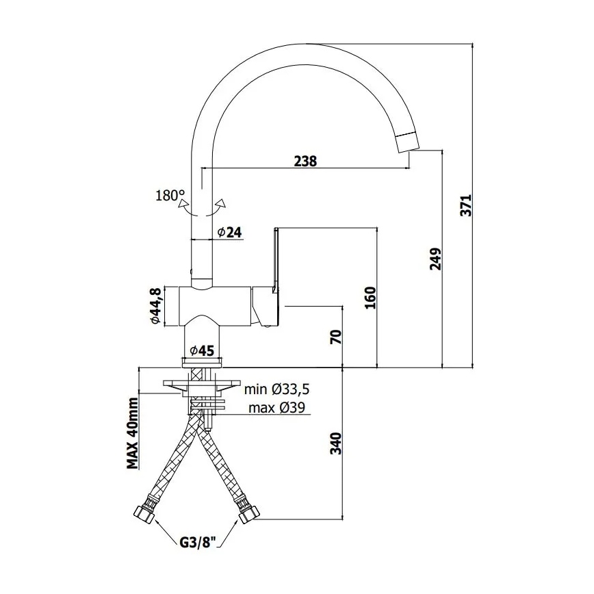 Paffoni - Drezová batéria RINGO čierna