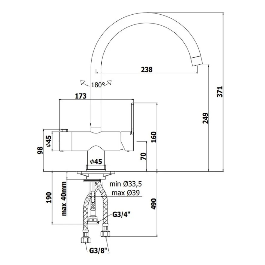 Paffoni - Drezová batéria RINGO lesklý chróm